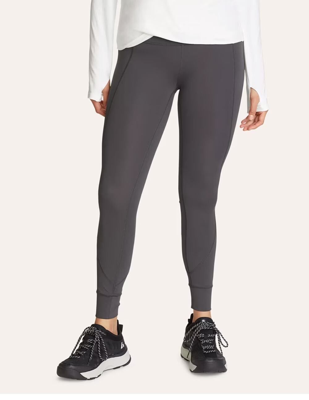 Eddie Bauer High Rise Guide Trex Leggings Carbon Grey Womens Size Large New
